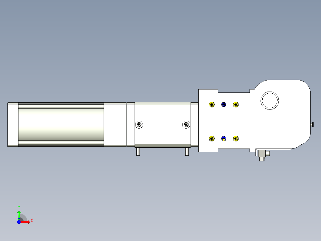 德克斯TUNKERS气缸数模KS_100_2_BD_A00_T12_135GRAD前视图