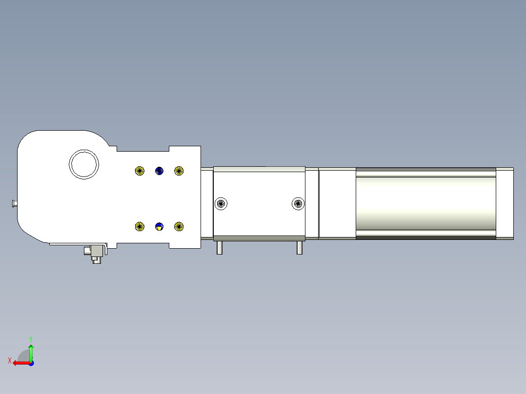 德克斯TUNKERS气缸数模KS_100_2_BD_A00_T12_135GRAD后视图