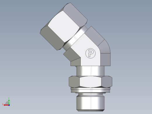 卡套式工业通用硬管接头EO_Adjustable_locknut_45_deg_elbow_VEE12ZSMCF后视缩略图