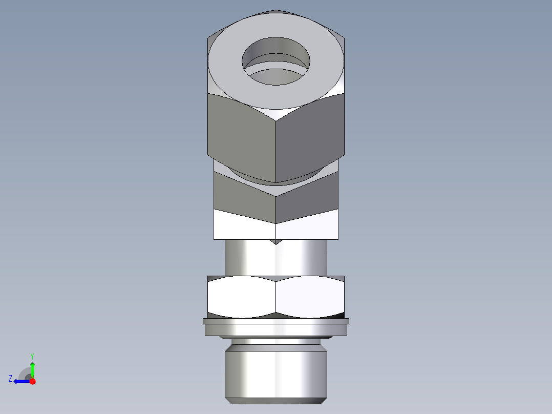 卡套式工业通用硬管接头EO_Adjustable_locknut_45_deg_elbow_VEE12ZSMCF右视图
