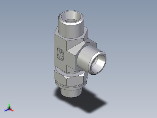 卡套式工业通用硬管接头EO_Adjustable_locknut_run_tee_LEE10LROMDCF