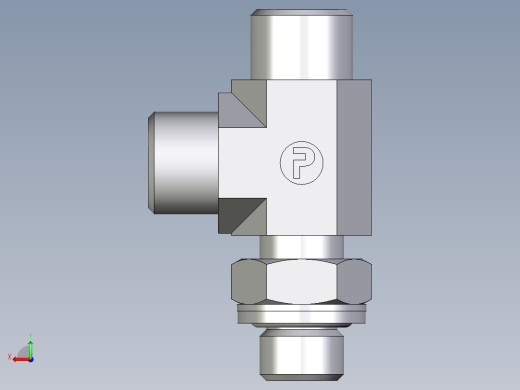 卡套式工业通用硬管接头EO_Adjustable_locknut_run_tee_LEE10LROMDCF后视缩略图