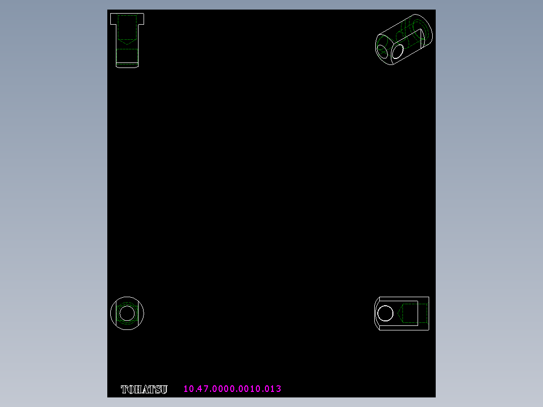 U接頭10.(B)-2D多系列多零件图纸模型