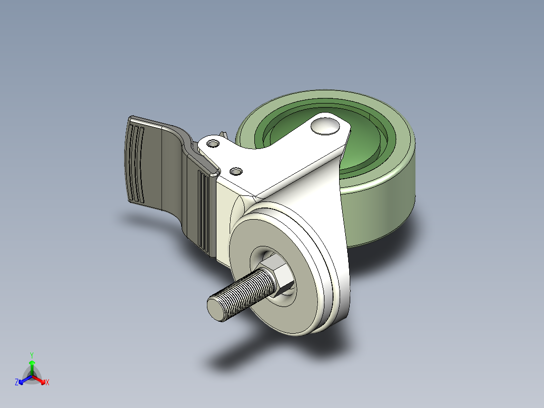 橡膠輪、導電輪(800N、1000N)5534-3D多系列多零件图纸模型主视图