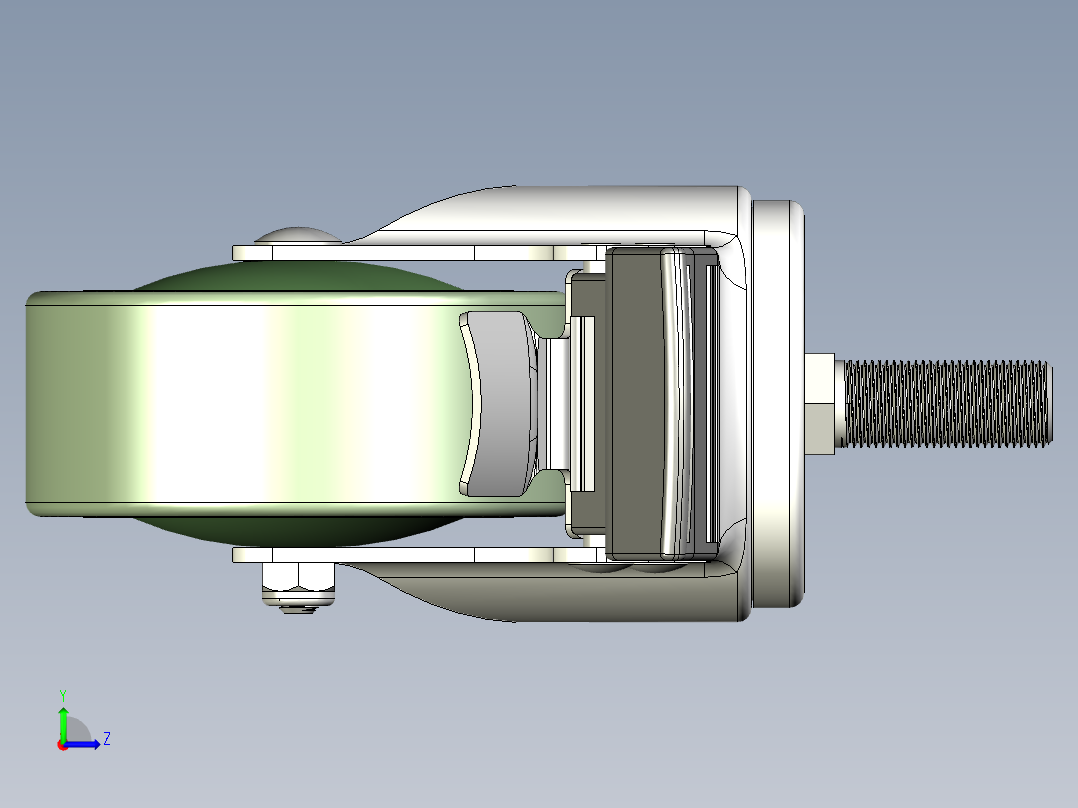 橡膠輪、導電輪(800N、1000N)5534-3D多系列多零件图纸模型左视图