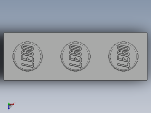 乐高套装 4421基本积木-362201 White Brick 1 x 3.SLDPRT俯视缩略图