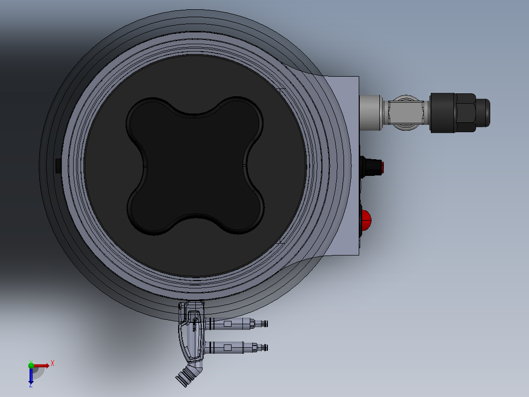 螺旋便携式呼吸机俯视图
