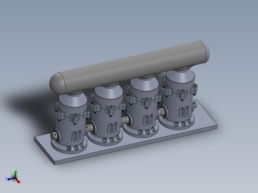 运行的四缸发动机设计模型