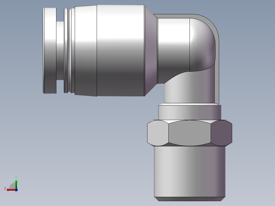 螺纹弯通APL6-G01(1分6厘)后视图