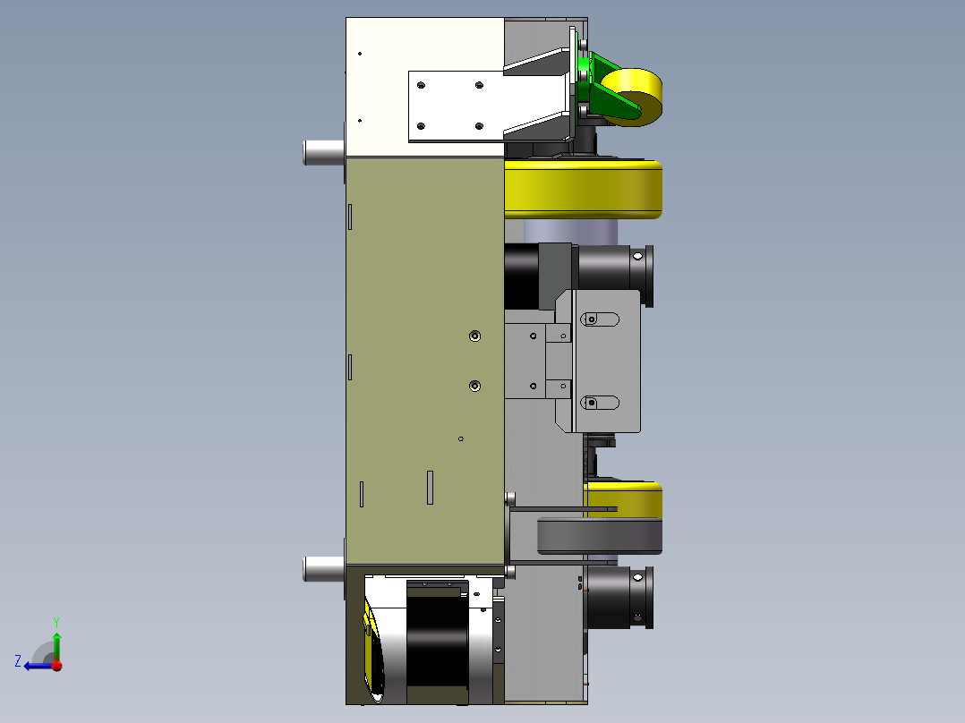 AGV搬运车3D数模图纸 Solidworks设计 附STEP格式右视图