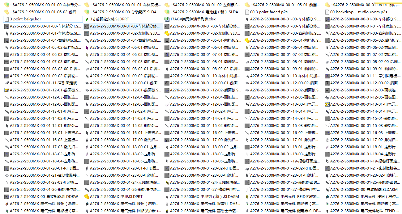 AGV搬运车3D数模图纸 Solidworks设计 附STEP格式