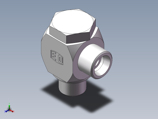 铰接式90度接头、1DI-22-20正等轴测缩略图
