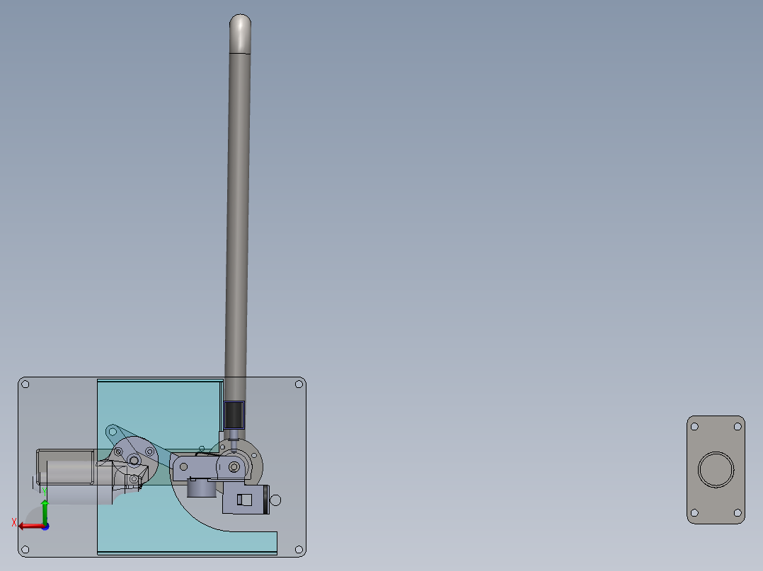 电瓶车旋转门模型 358124后视图