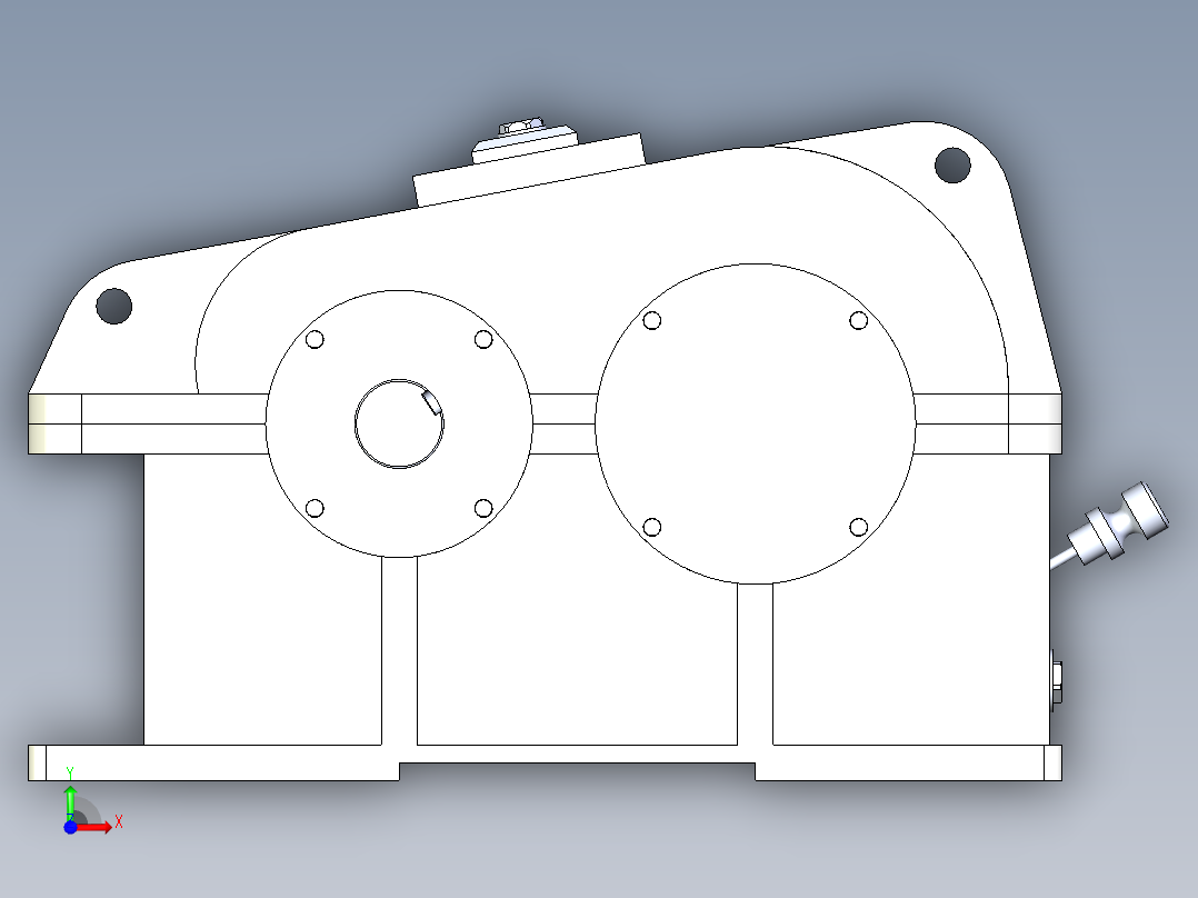 齿轮减速器3D模型前视图