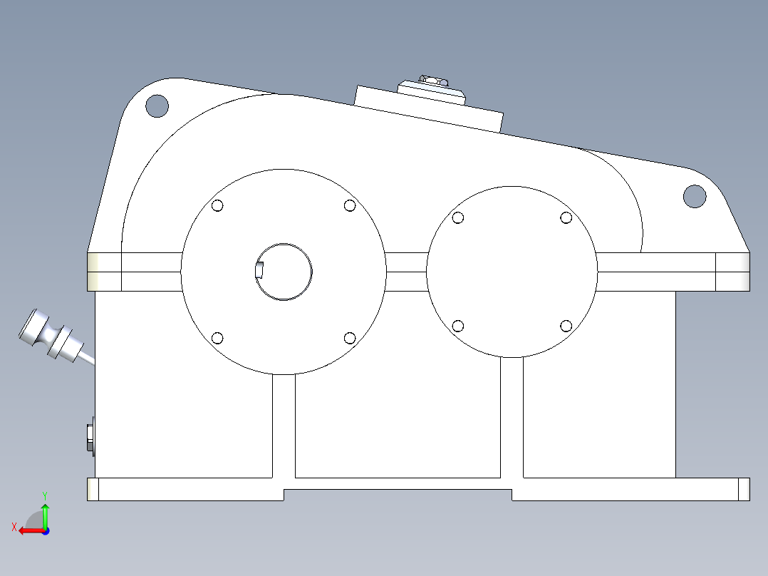 齿轮减速器3D模型后视图