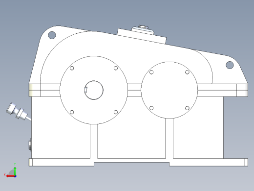 齿轮减速器3D模型后视缩略图