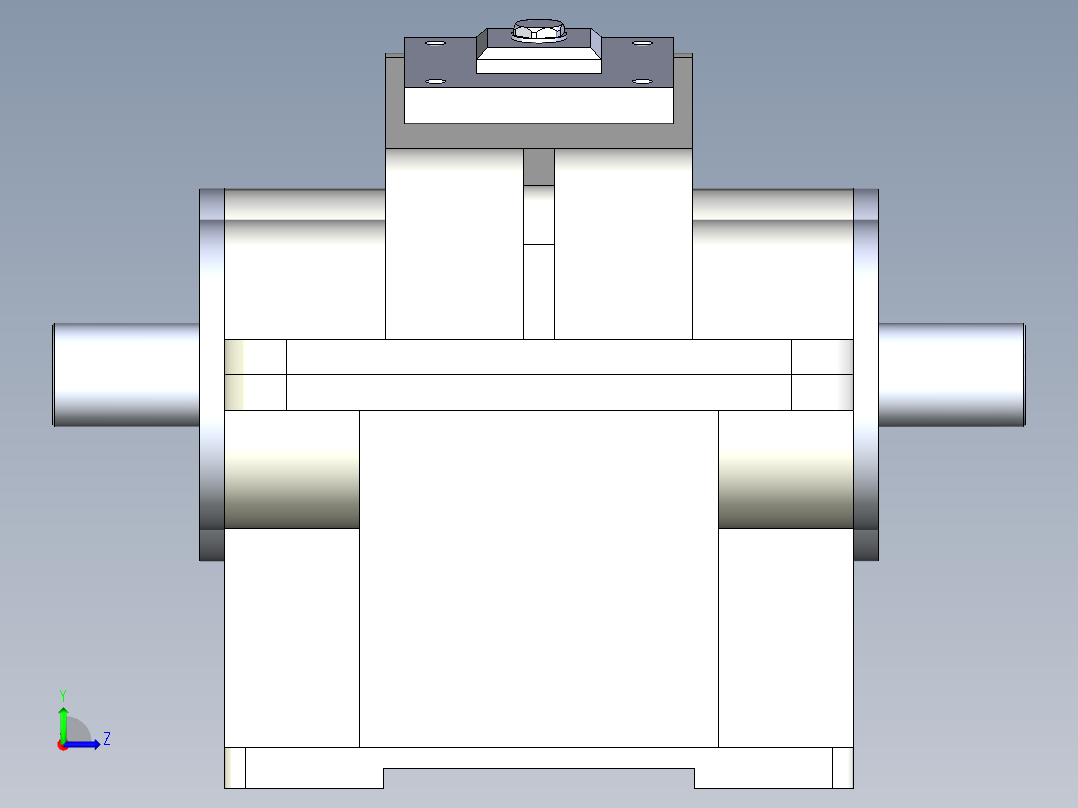 齿轮减速器3D模型左视图