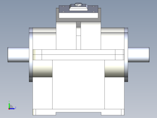 齿轮减速器3D模型左视缩略图