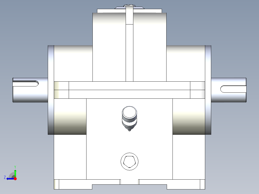 齿轮减速器3D模型右视图