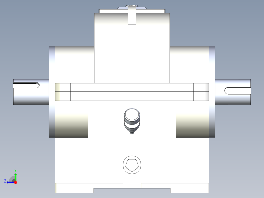 齿轮减速器3D模型右视缩略图