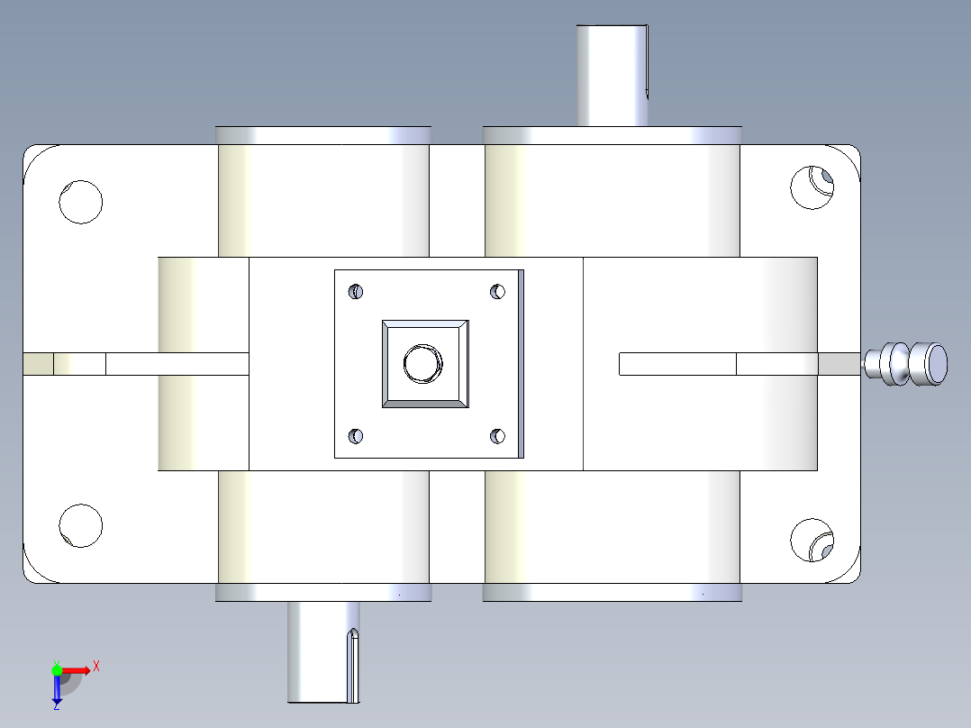 齿轮减速器3D模型俯视图