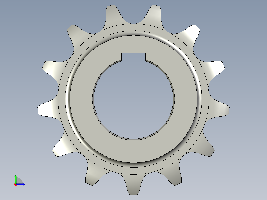 13齿20A主动链轮左视图