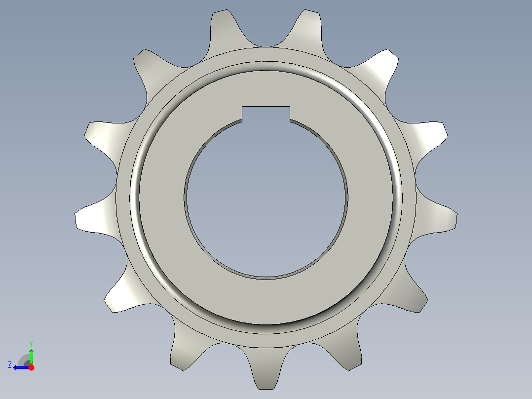 13齿20A主动链轮右视图