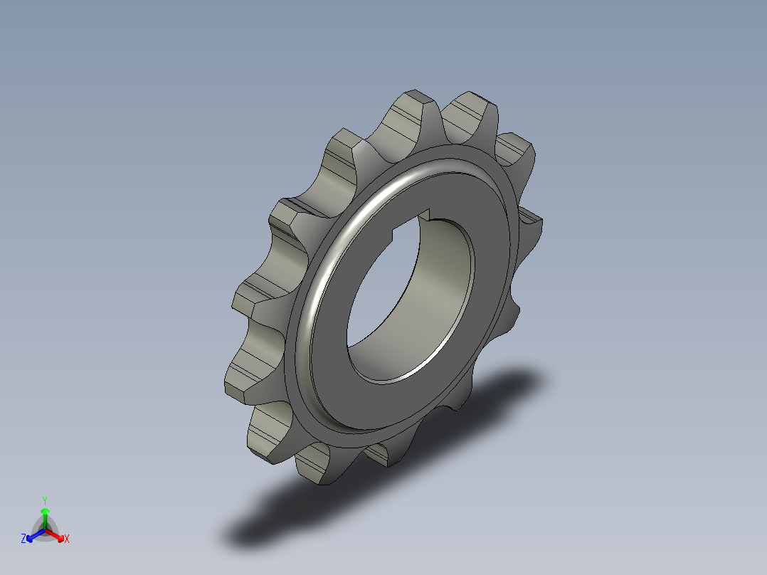 13齿20A主动链轮正等轴测图