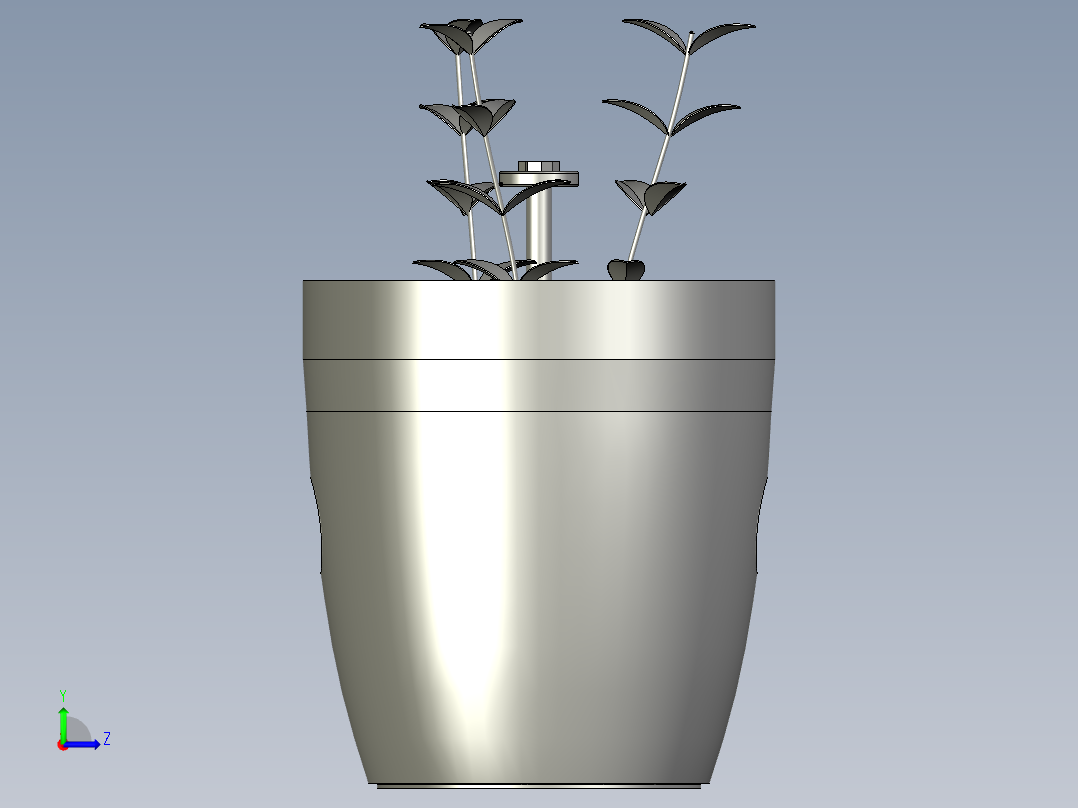 植物培养花盆左视图