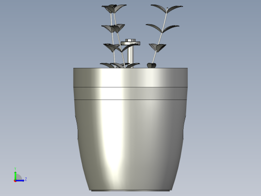 植物培养花盆左视缩略图