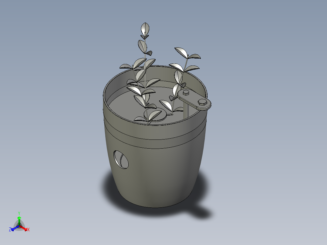 植物培养花盆正等轴测图