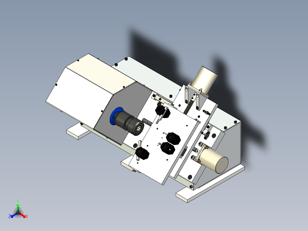 微型车床机械结构3D图纸主视图