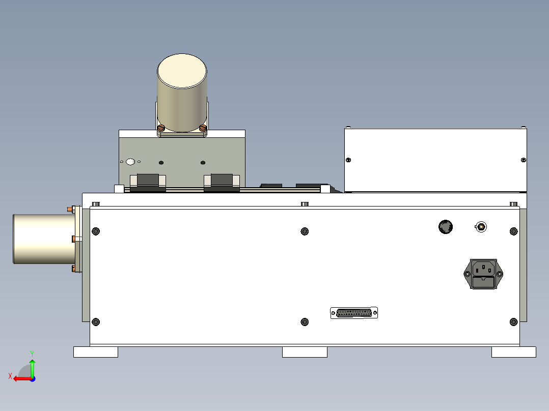 微型车床机械结构3D图纸后视图