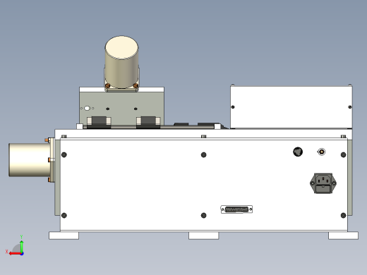 微型车床机械结构3D图纸后视缩略图