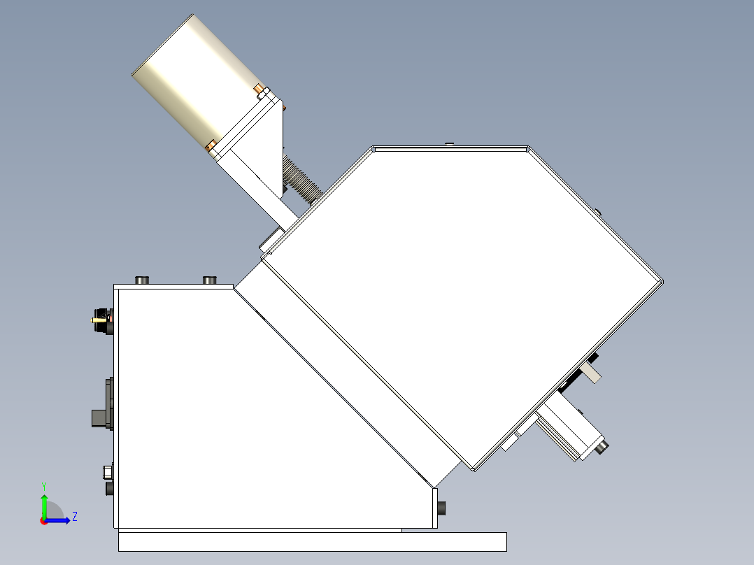 微型车床机械结构3D图纸左视图
