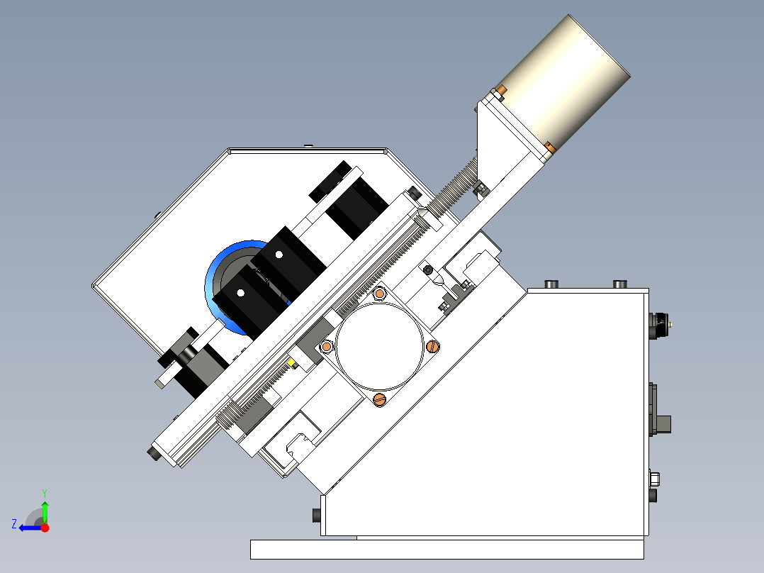 微型车床机械结构3D图纸右视图