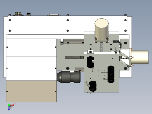 微型车床机械结构3D图纸俯视缩略图