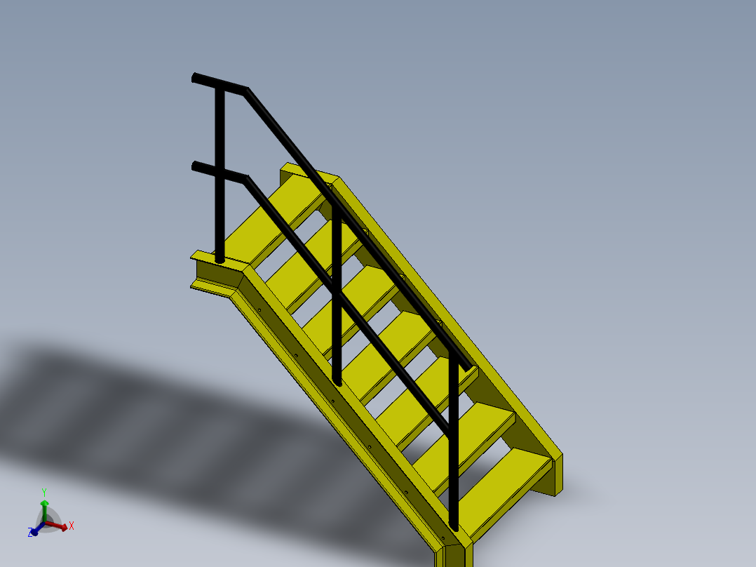 钢制楼梯主视图