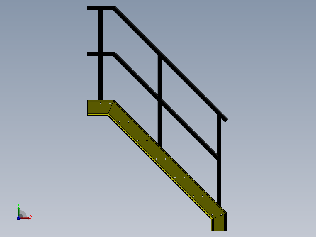钢制楼梯前视图