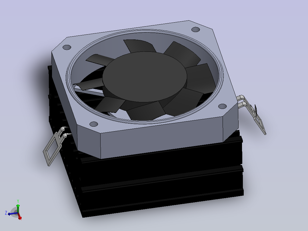 CPU散热风扇三维主视图