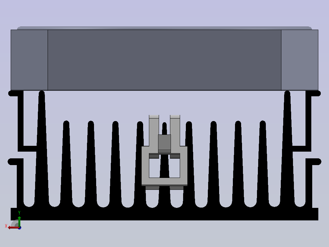 CPU散热风扇三维后视图