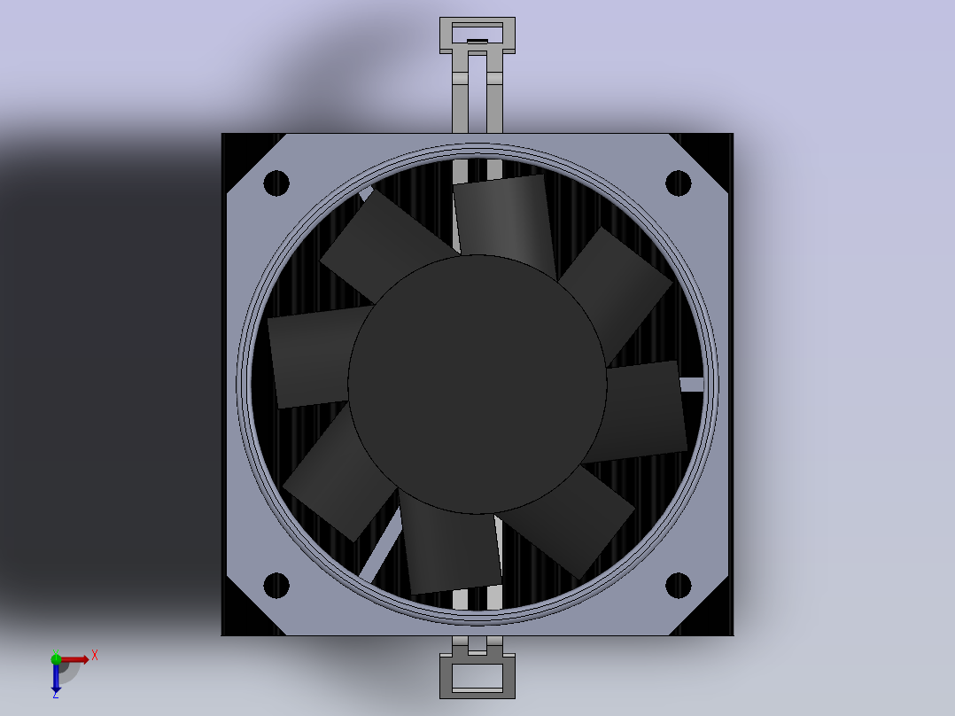CPU散热风扇三维俯视图