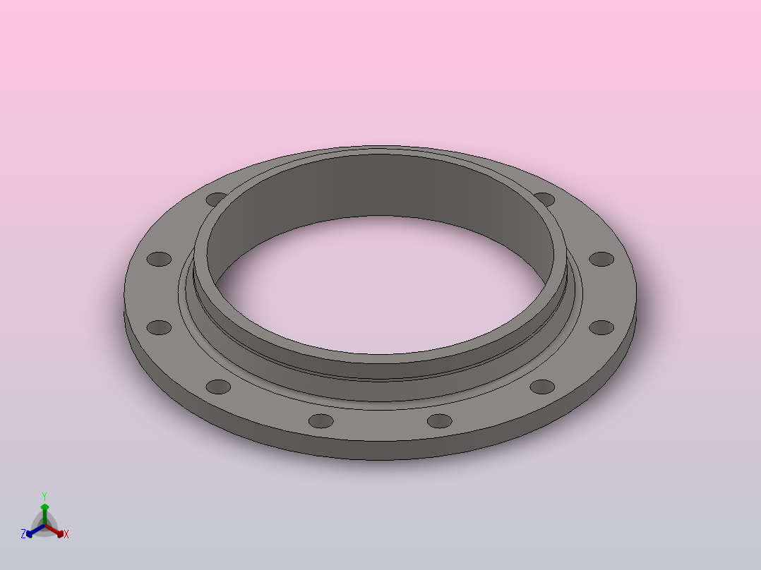 凸面对焊钢制管法兰_250-2.5（系列1）正等轴测图