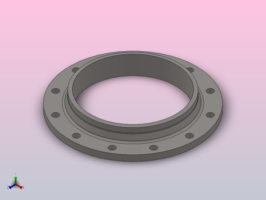 凸面对焊钢制管法兰_250-2.5（系列1）正等轴测缩略图