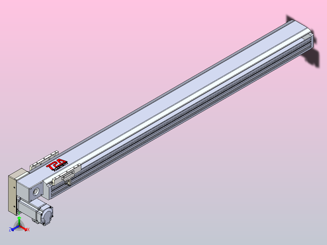皮带直线轴半封闭可选导轨TPA-HNB-120D-110-L1050-LP-C-P40-N3主视图