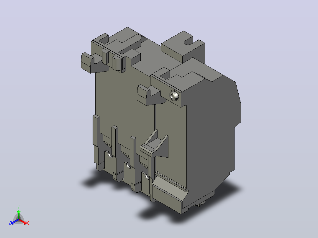 24种三菱热过载继电器3D模型主视图