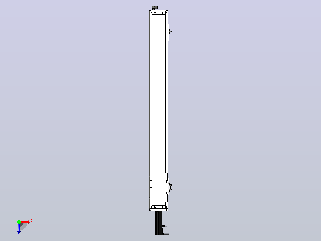 SCS12-900-BC-100W+煞車滚珠花健、支撑座、滚珠丝杠、交叉导轨、直线模组俯视图