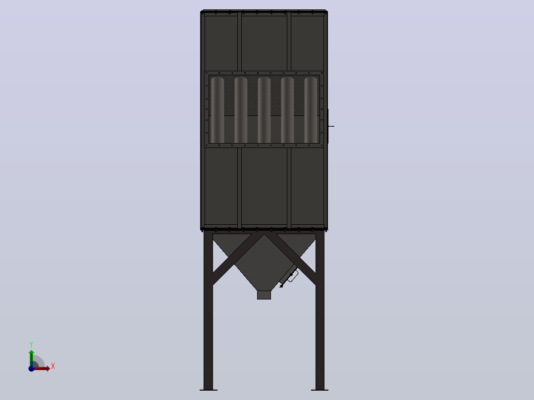 6吨蒸汽锅炉过滤多旋流器filter-multicyclone-for-6ton-模型格式为 sw前视图