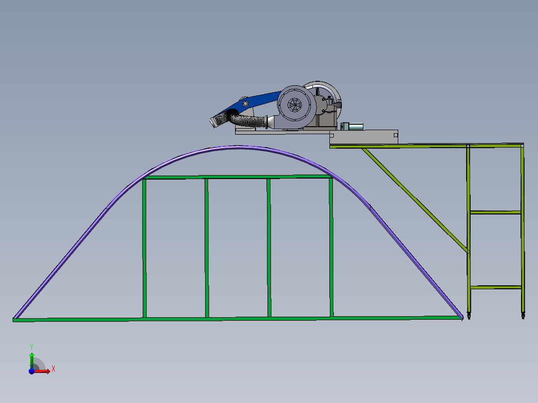 温室大棚除雪装置的设计（sw12可编辑+CAD+说明书）前视图