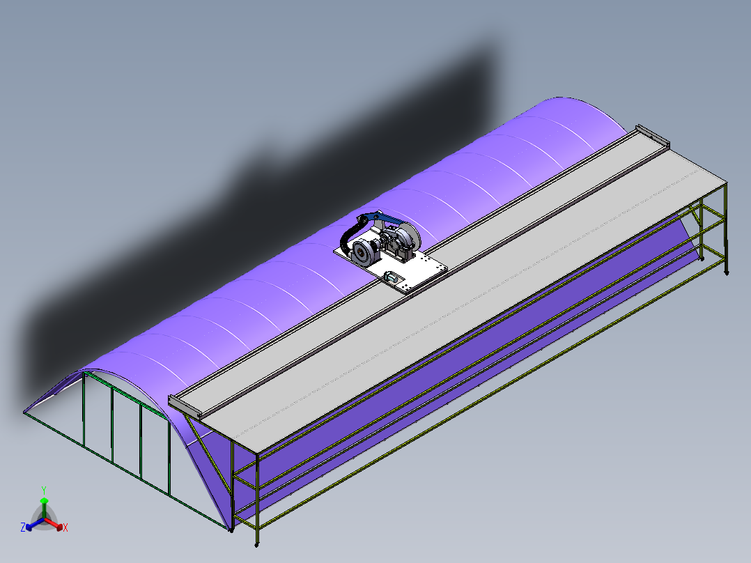 温室大棚除雪装置的设计（sw12可编辑+CAD+说明书）正等轴测图